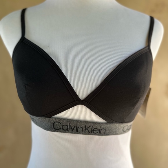 New Calvin Klein Modern Cotton Lightly Lined Triangle Bralette M - Picture 1 of 6